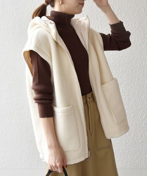 SHIPS / シップス ベスト | SHIPS any: ナイロン × ボア リバーシブル フーディー ベスト | 詳細4