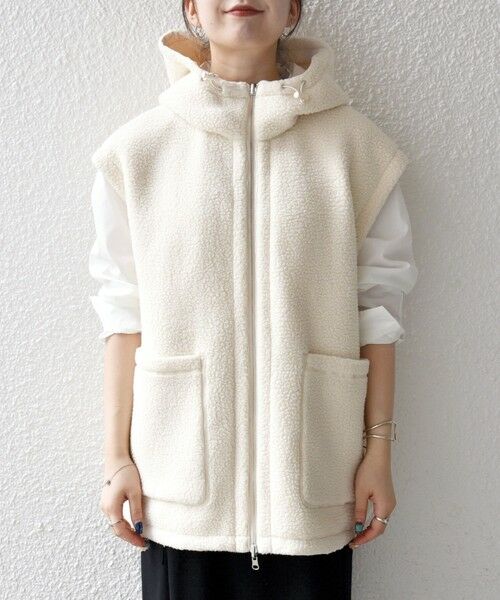 SHIPS / シップス ベスト | SHIPS any: ナイロン × ボア リバーシブル フーディー ベスト | 詳細18