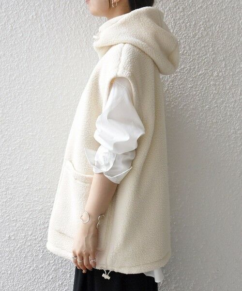 SHIPS / シップス ベスト | SHIPS any: ナイロン × ボア リバーシブル フーディー ベスト | 詳細19