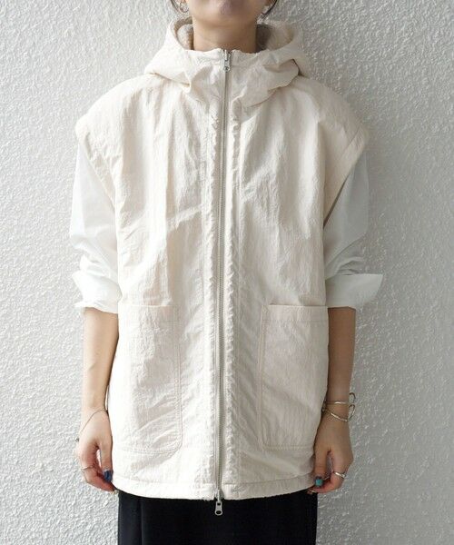 SHIPS / シップス ベスト | SHIPS any: ナイロン × ボア リバーシブル フーディー ベスト | 詳細21