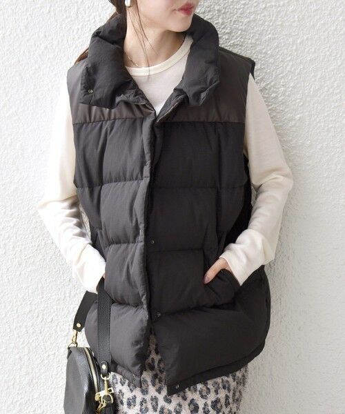 SHIPS any: ナイロン スタンドカラー ダウン ベスト （ダウン