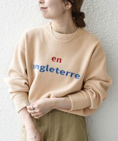 SHIPS / シップス ニット・セーター | SHIPS any:〈手洗い可能〉モールヤーン クルーネック ロゴ 千鳥柄 プルオーバー