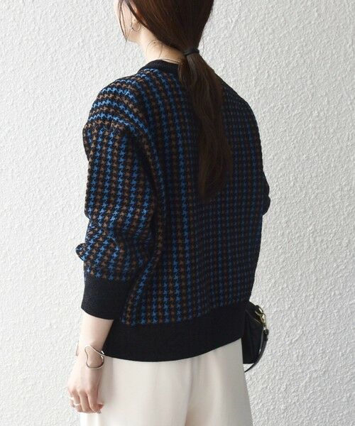 SHIPS / シップス ニット・セーター | 《一部予約》〈手洗い可能〉モールヤーン クルーネック ロゴ 千鳥柄 プルオーバー | 詳細6