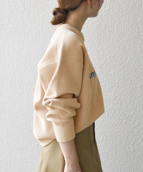 SHIPS / シップス ニット・セーター | SHIPS any:〈手洗い可能〉モールヤーン クルーネック ロゴ 千鳥柄 プルオーバー | 詳細4