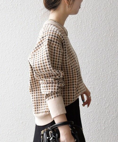 SHIPS / シップス ニット・セーター | SHIPS any:〈手洗い可能〉モールヤーン クルーネック ロゴ 千鳥柄 プルオーバー | 詳細20