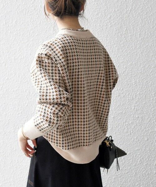 SHIPS / シップス ニット・セーター | SHIPS any:〈手洗い可能〉モールヤーン クルーネック ロゴ 千鳥柄 プルオーバー | 詳細21