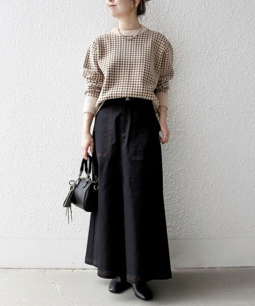 SHIPS / シップス ニット・セーター | SHIPS any:〈手洗い可能〉モールヤーン クルーネック ロゴ 千鳥柄 プルオーバー | 詳細17