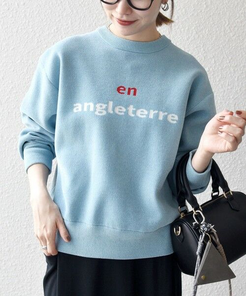 SHIPS / シップス ニット・セーター | SHIPS any:〈手洗い可能〉モールヤーン クルーネック ロゴ 千鳥柄 プルオーバー | 詳細27