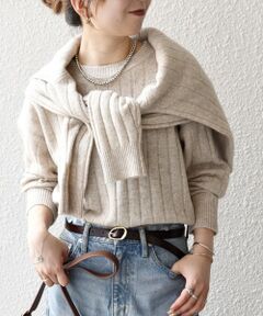 SHIPS / シップス ニット・セーター | 《一部追加予約》SHIPS any:〈手洗い可能〉ヤク ワイドリブ ラウンドヘム ニット プルオーバー