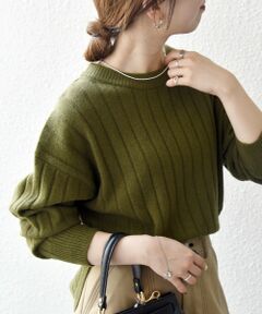 SHIPS / シップス ニット・セーター | 《一部追加予約》SHIPS any:〈手洗い可能〉ヤク ワイドリブ ラウンドヘム ニット プルオーバー