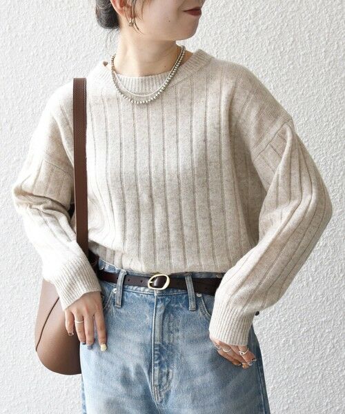 SHIPS / シップス ニット・セーター | SHIPS any:〈手洗い可能〉ヤク ワイドリブ ラウンドヘム ニット プルオーバー | 詳細3