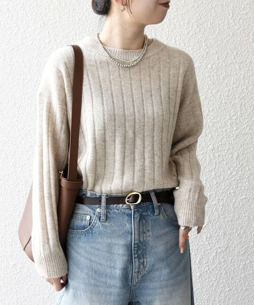 SHIPS / シップス ニット・セーター | SHIPS any:〈手洗い可能〉ヤク ワイドリブ ラウンドヘム ニット プルオーバー | 詳細4