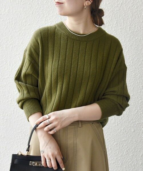 SHIPS / シップス ニット・セーター | SHIPS any:〈手洗い可能〉ヤク ワイドリブ ラウンドヘム ニット プルオーバー | 詳細30