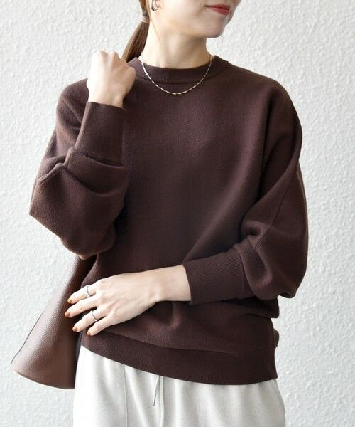 SHIPS / シップス ニット・セーター | SHIPS any:〈洗濯機可能〉クルーネック ドルマン ベーシック ニット プルオーバー | 詳細3