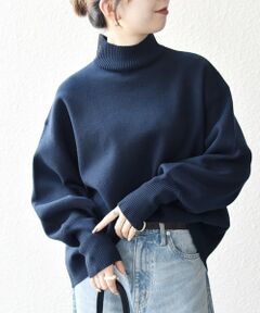 SHIPS / シップス ニット・セーター | 《一部追加予約》SHIPS any:〈洗濯機可能〉ハイネック ボリュームスリーブ ロングリブ ニット プルオーバー