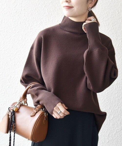 SHIPS / シップス ニット・セーター | 《一部追加予約》SHIPS any:〈洗濯機可能〉ハイネック ボリュームスリーブ ロングリブ ニット プルオーバー | 詳細3