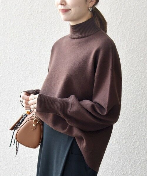 SHIPS / シップス ニット・セーター | 《一部追加予約》SHIPS any:〈洗濯機可能〉ハイネック ボリュームスリーブ ロングリブ ニット プルオーバー | 詳細4