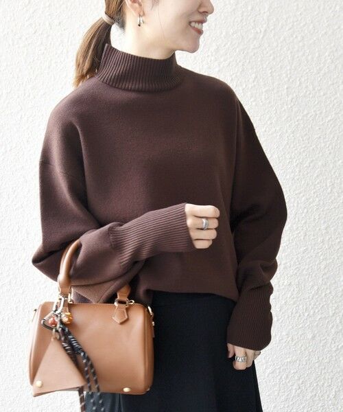 SHIPS / シップス ニット・セーター | 《一部追加予約》SHIPS any:〈洗濯機可能〉ハイネック ボリュームスリーブ ロングリブ ニット プルオーバー | 詳細8