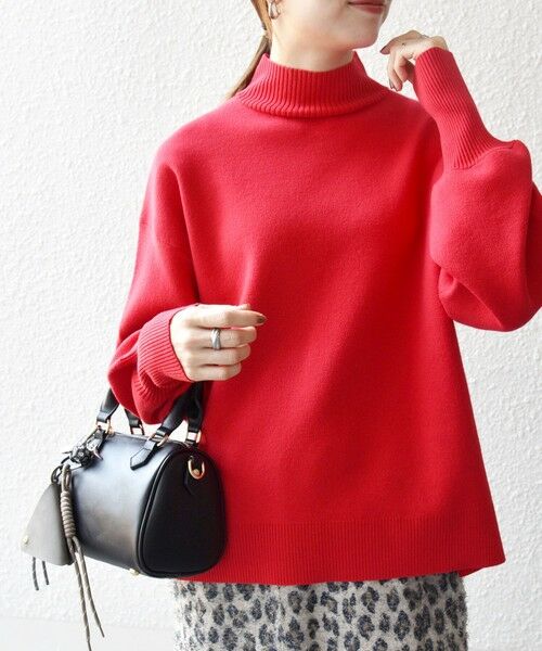 SHIPS / シップス ニット・セーター | 《一部追加予約》SHIPS any:〈洗濯機可能〉ハイネック ボリュームスリーブ ロングリブ ニット プルオーバー | 詳細19