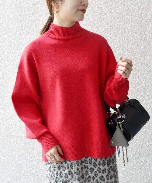 SHIPS / シップス ニット・セーター | 《一部追加予約》SHIPS any:〈洗濯機可能〉ハイネック ボリュームスリーブ ロングリブ ニット プルオーバー | 詳細23