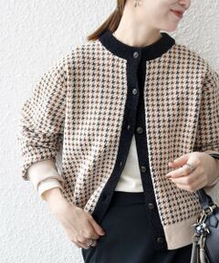 SHIPS / シップス カーディガン・ボレロ | SHIPS any:〈手洗い可能〉モールヤーン クルーネック 千鳥柄 カーディガン