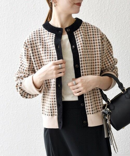 SHIPS / シップス カーディガン・ボレロ | 《一部追加予約》SHIPS any:〈手洗い可能〉モールヤーン クルーネック 千鳥柄 カーディガン | 詳細3