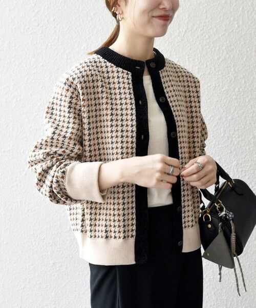 SHIPS / シップス カーディガン・ボレロ | 《一部追加予約》SHIPS any:〈手洗い可能〉モールヤーン クルーネック 千鳥柄 カーディガン | 詳細4
