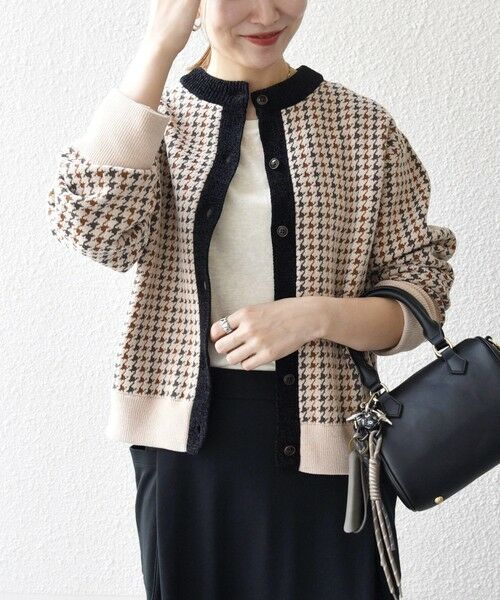 SHIPS / シップス カーディガン・ボレロ | 《一部追加予約》SHIPS any:〈手洗い可能〉モールヤーン クルーネック 千鳥柄 カーディガン | 詳細8