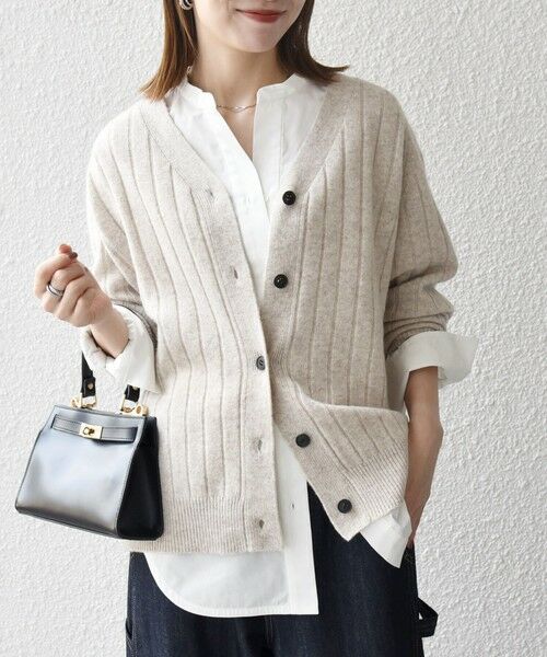 SHIPS / シップス カーディガン・ボレロ | SHIPS any:〈手洗い可能〉ヤク ワイドリブ Vネック ニット カーディガン | 詳細3