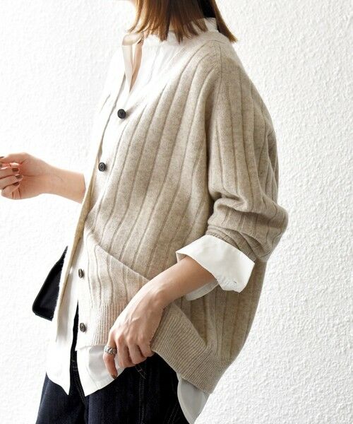 SHIPS / シップス カーディガン・ボレロ | SHIPS any:〈手洗い可能〉ヤク ワイドリブ Vネック ニット カーディガン | 詳細6