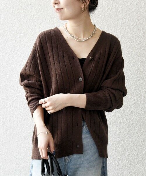 SHIPS / シップス カーディガン・ボレロ | SHIPS any:〈手洗い可能〉ヤク ワイドリブ Vネック ニット カーディガン | 詳細17