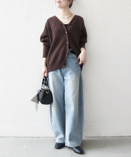 SHIPS / シップス カーディガン・ボレロ | SHIPS any:〈手洗い可能〉ヤク ワイドリブ Vネック ニット カーディガン | 詳細11