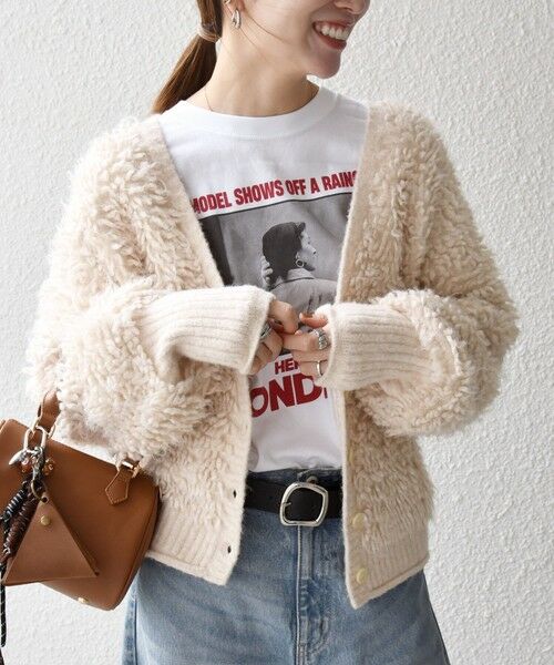 SHIPS / シップス カーディガン・ボレロ | SHIPS any: ループ ニット Vネック ショート カーディガン | 詳細3