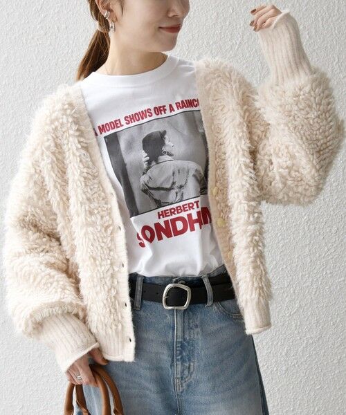 SHIPS / シップス カーディガン・ボレロ | SHIPS any: ループ ニット Vネック ショート カーディガン | 詳細4