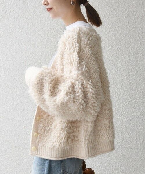 SHIPS / シップス カーディガン・ボレロ | SHIPS any: ループ ニット Vネック ショート カーディガン | 詳細6