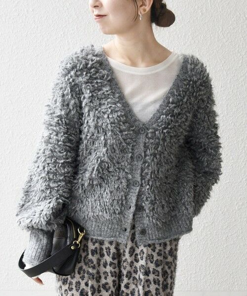 SHIPS / シップス カーディガン・ボレロ | SHIPS any: ループ ニット Vネック ショート カーディガン | 詳細13