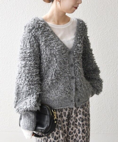 SHIPS / シップス カーディガン・ボレロ | SHIPS any: ループ ニット Vネック ショート カーディガン | 詳細16