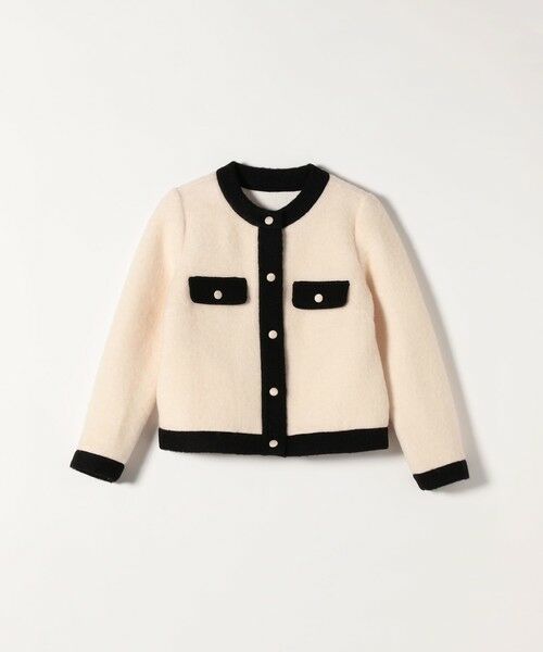 SHIPS / シップス ノーカラージャケット | SHIPS any: バイカラー クルーネック カーディガン ジャケット | 詳細9