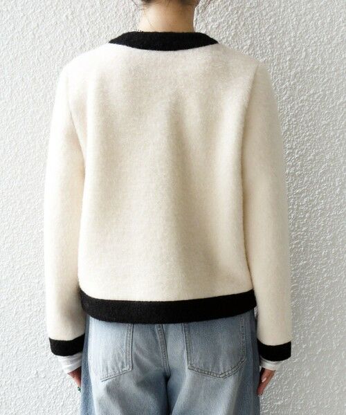 SHIPS / シップス ノーカラージャケット | SHIPS any: バイカラー クルーネック カーディガン ジャケット | 詳細13