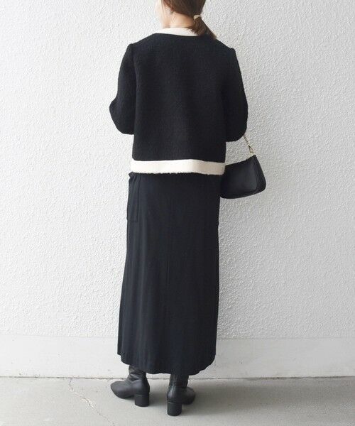 SHIPS / シップス ノーカラージャケット | SHIPS any: バイカラー クルーネック カーディガン ジャケット | 詳細16