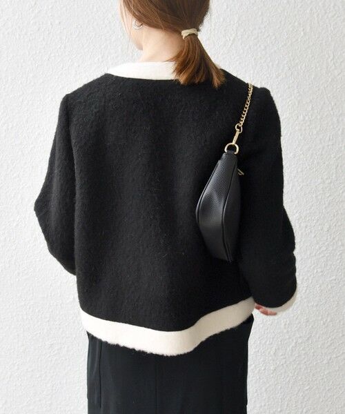 SHIPS / シップス ノーカラージャケット | SHIPS any: バイカラー クルーネック カーディガン ジャケット | 詳細19