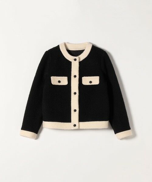 SHIPS / シップス ノーカラージャケット | SHIPS any: バイカラー クルーネック カーディガン ジャケット | 詳細22