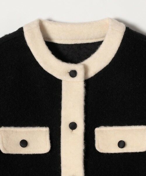 SHIPS / シップス ノーカラージャケット | SHIPS any: バイカラー クルーネック カーディガン ジャケット | 詳細23