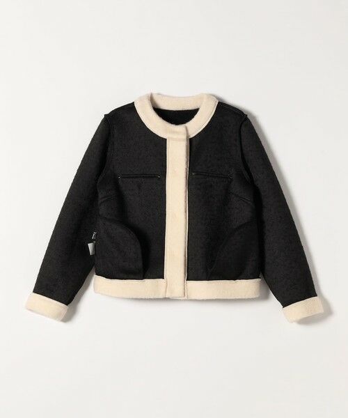 SHIPS / シップス ノーカラージャケット | SHIPS any: バイカラー クルーネック カーディガン ジャケット | 詳細27