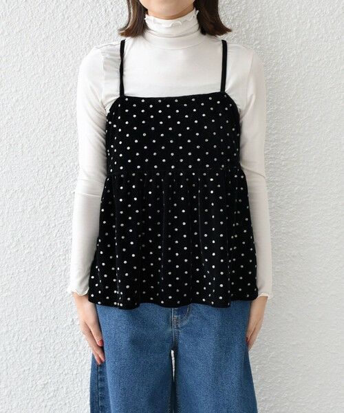 SHIPS / シップス その他トップス | SHIPS Colors:〈手洗い可能〉グリッタープリント ポリエステルベロア キャミソール | 詳細3
