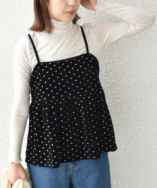 SHIPS / シップス その他トップス | SHIPS Colors:〈手洗い可能〉グリッタープリント ポリエステルベロア キャミソール | 詳細7