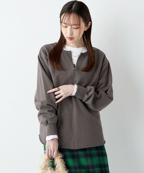 SHIPS / シップス カットソー | SHIPS Colors:〈手洗い可能〉USA 裏毛 スキッパー プルオーバー | 詳細4