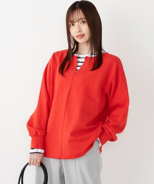 SHIPS / シップス カットソー | SHIPS Colors:〈手洗い可能〉USA 裏毛 スキッパー プルオーバー | 詳細15