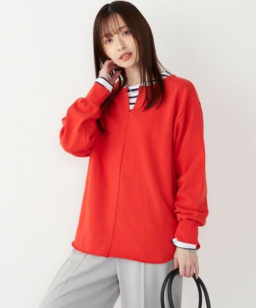 SHIPS / シップス カットソー | SHIPS Colors:〈手洗い可能〉USA 裏毛 スキッパー プルオーバー | 詳細16