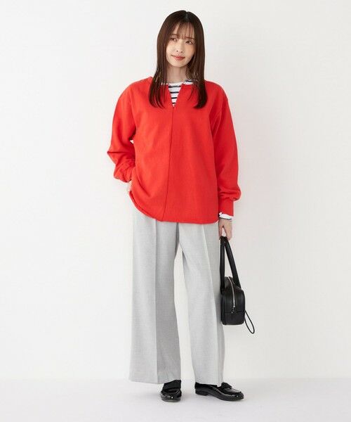 SHIPS / シップス カットソー | SHIPS Colors:〈手洗い可能〉USA 裏毛 スキッパー プルオーバー | 詳細25